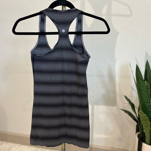 Lululemon Cool Racerback Tank | Size 4 | Black/Grey Stripes | GREAT Condition - Picture 1 of 5